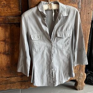 James Perse grey cotton button down